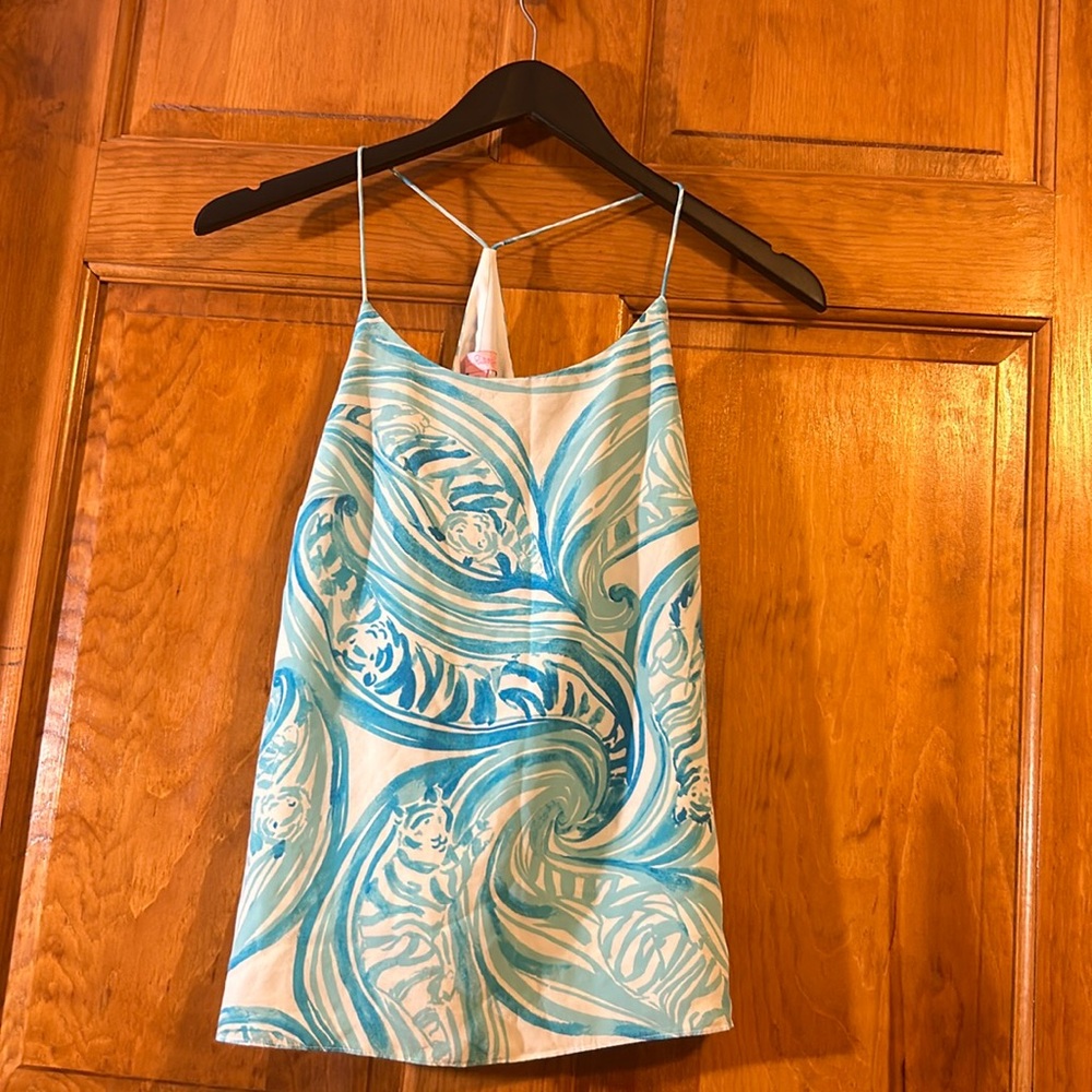 - Lilly Pulitzer 100% Silk lined tank/Camisole Racerback Straps size Sm-EUC